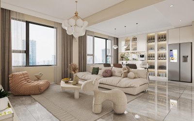 现代客餐厅3D模型下载